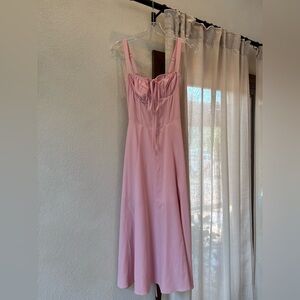 Pink corset midi dress